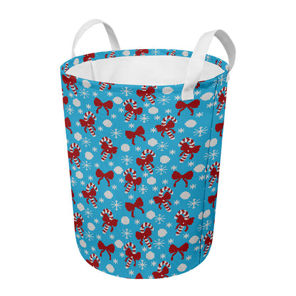 Christmas Party Knitted Pattern Print Round Laundry Basket