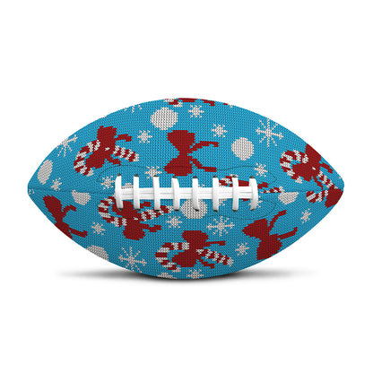 Christmas Party Knitted Pattern Print Rugby Ball