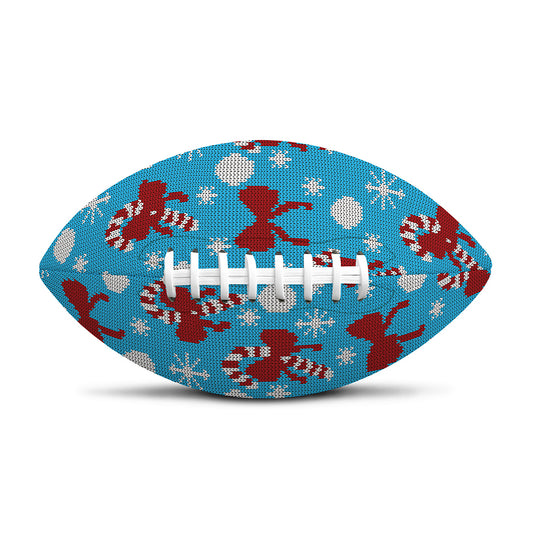 Christmas Party Knitted Pattern Print Rugby Ball