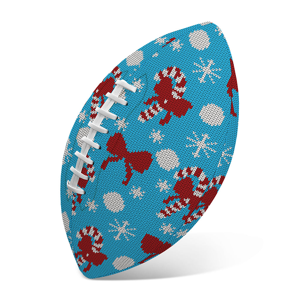 Christmas Party Knitted Pattern Print Rugby Ball