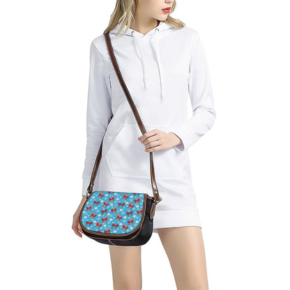 Christmas Party Knitted Pattern Print Saddle Bag
