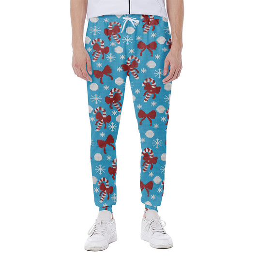 Christmas Party Knitted Pattern Print Scuba Joggers