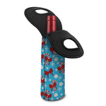 Christmas Party Knitted Pattern Print Single Neoprene Wine Tote