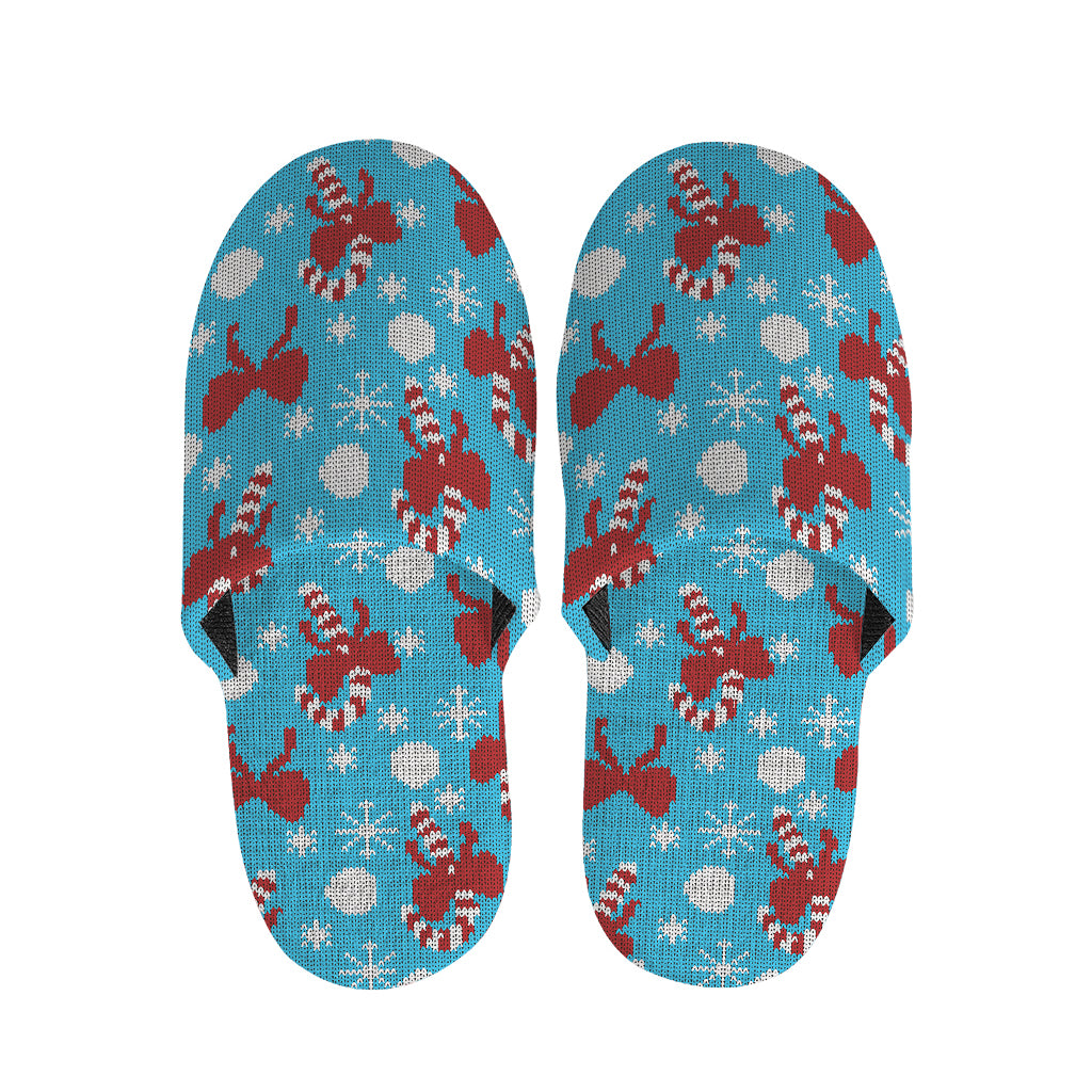 Christmas Party Knitted Pattern Print Slippers