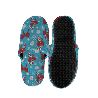 Christmas Party Knitted Pattern Print Slippers