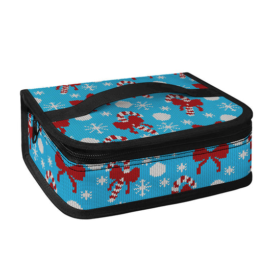Christmas Party Knitted Pattern Print Small Lunch Bag