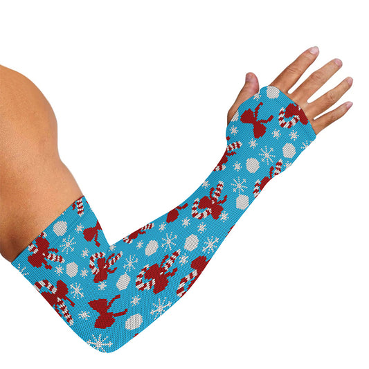 Christmas Party Knitted Pattern Print Sun Protection Arm Sleeves
