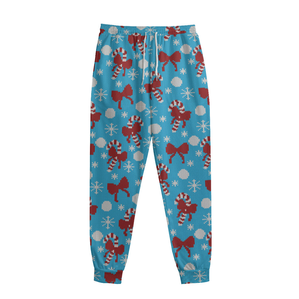 Christmas Party Knitted Pattern Print Sweatpants