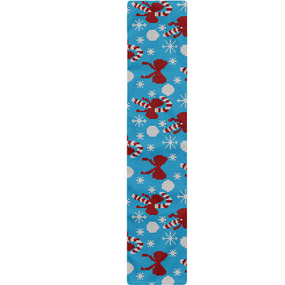 Christmas Party Knitted Pattern Print Table Runner