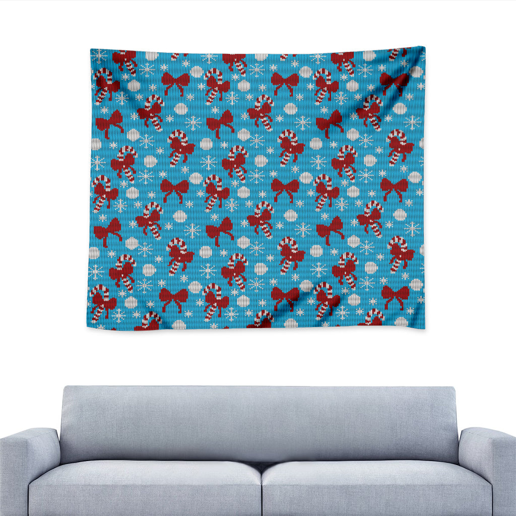 Christmas Party Knitted Pattern Print Tapestry