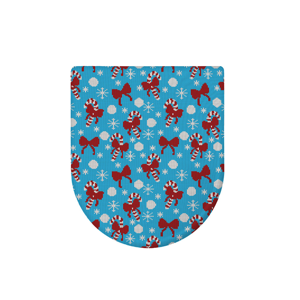 Christmas Party Knitted Pattern Print Toilet Lid Cover
