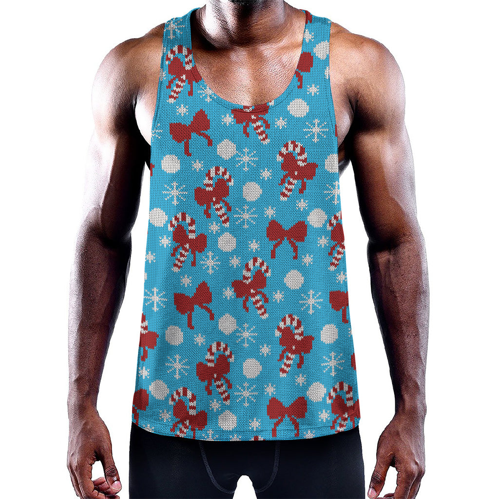 Christmas Party Knitted Pattern Print Training Tank Top