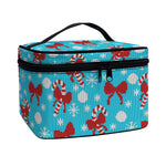 Christmas Party Knitted Pattern Print Travel Makeup Bag