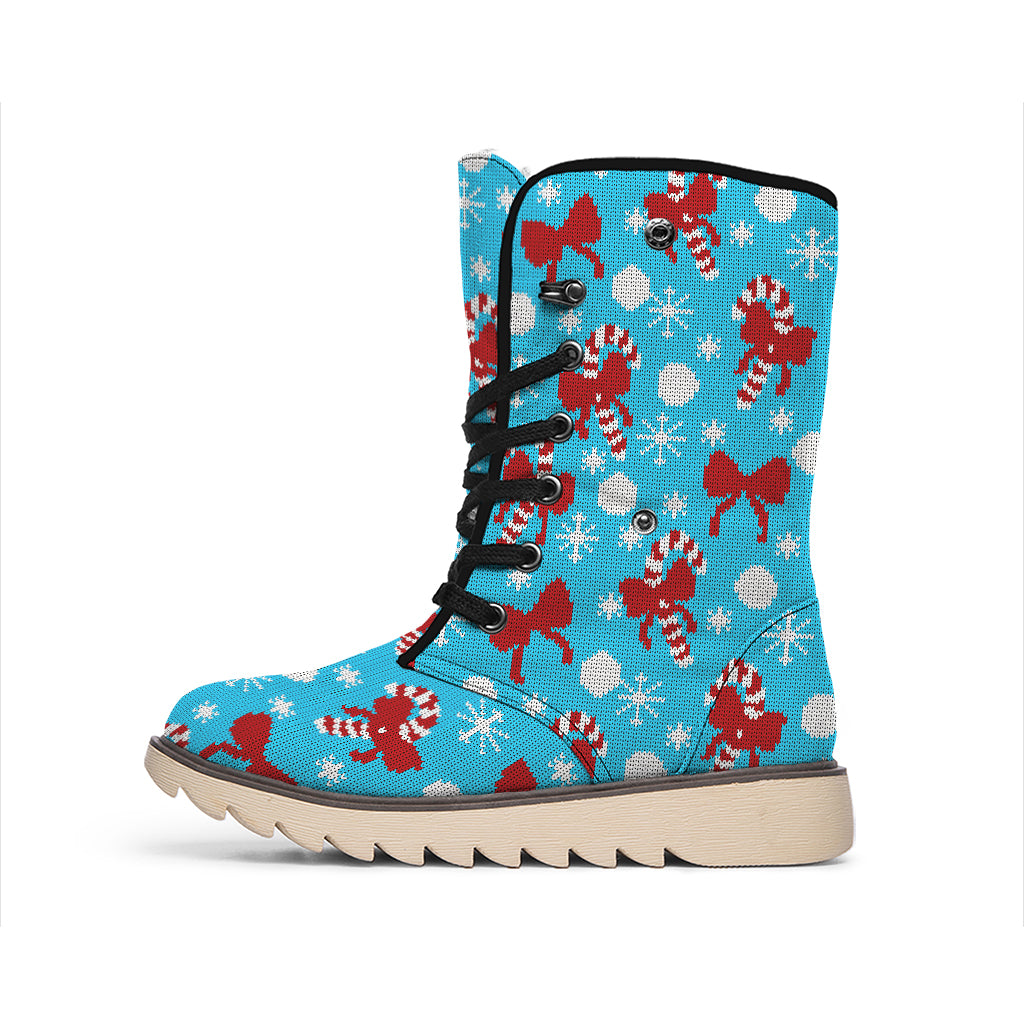 Christmas Party Knitted Pattern Print Winter Boots