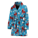 Christmas Party Knitted Pattern Print Women's Bathrobe