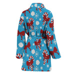 Christmas Party Knitted Pattern Print Women's Bathrobe