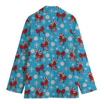 Christmas Party Knitted Pattern Print Women's Blazer