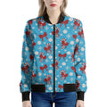 Christmas Party Knitted Pattern Print Women's Bomber Jacket