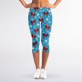 Christmas Party Knitted Pattern Print Women's Capri Leggings