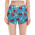 Christmas Party Knitted Pattern Print Women's Split Running Shorts