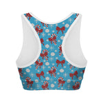 Christmas Party Knitted Pattern Print Women's Sports Bra