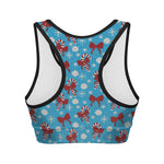 Christmas Party Knitted Pattern Print Women's Sports Bra