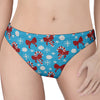 Christmas Party Knitted Pattern Print Women's Thong