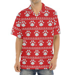 Christmas Paw Knitted Pattern Print Aloha Shirt