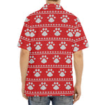 Christmas Paw Knitted Pattern Print Aloha Shirt