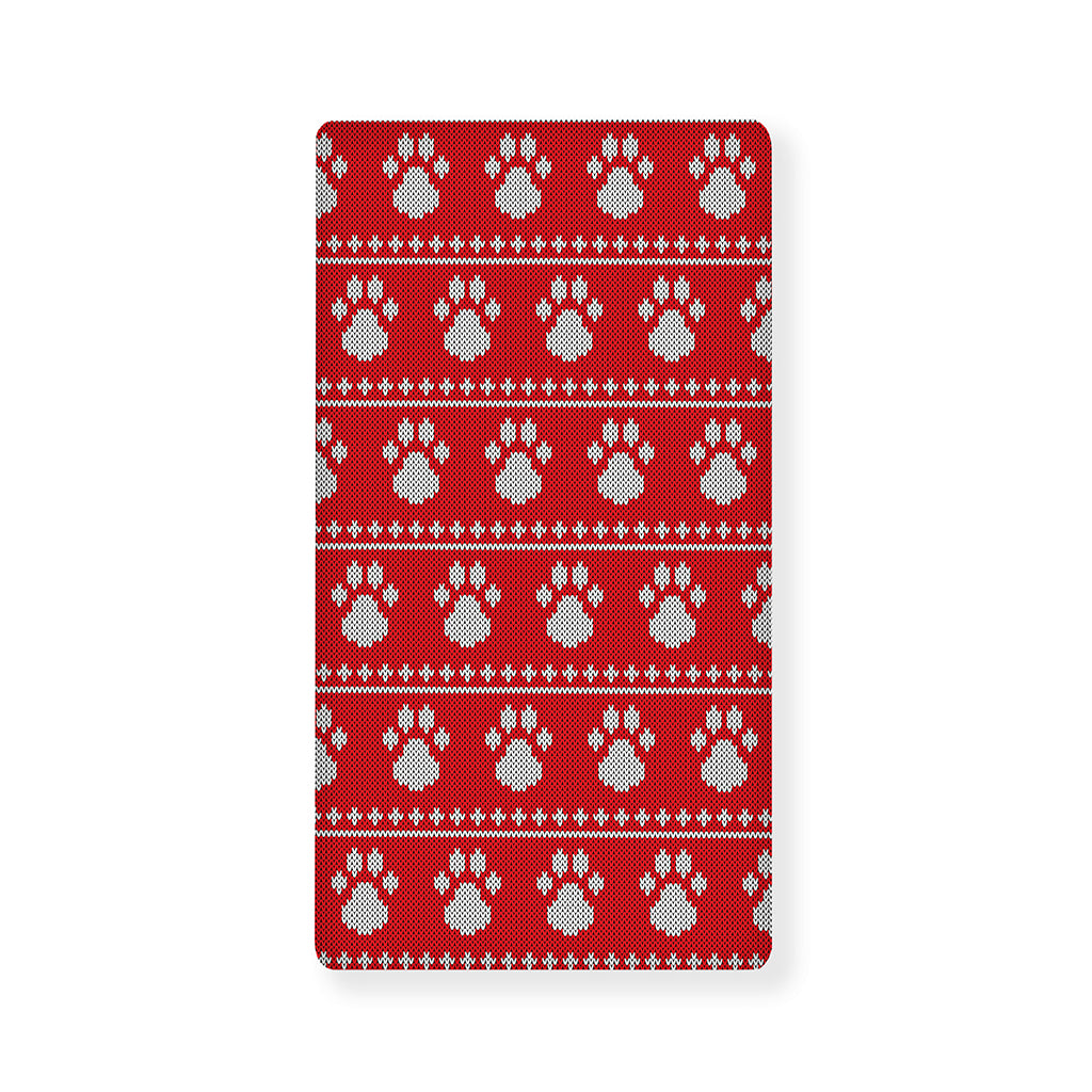 Christmas Paw Knitted Pattern Print Baby Crib Sheet