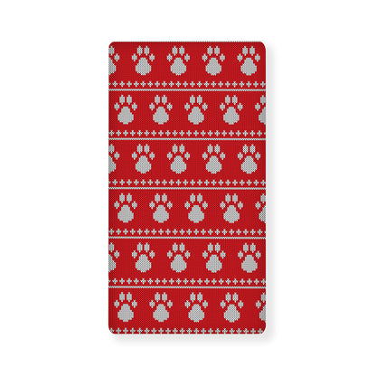 Christmas Paw Knitted Pattern Print Baby Crib Sheet