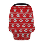 Christmas Paw Knitted Pattern Print Baby Seat Cover