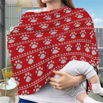 Christmas Paw Knitted Pattern Print Baby Seat Cover