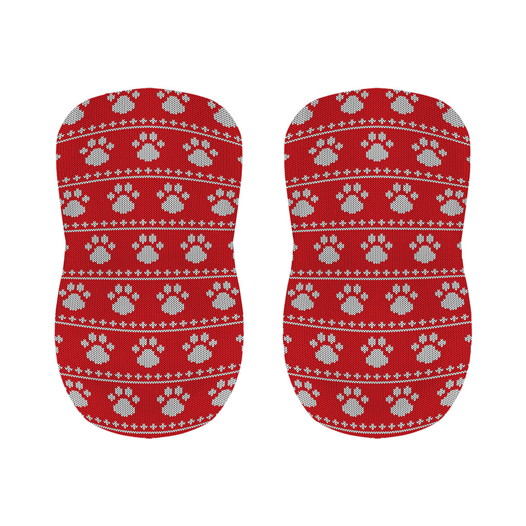 Christmas Paw Knitted Pattern Print Bar Stool Covers