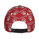 Christmas Paw Knitted Pattern Print Baseball Cap