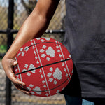 Christmas Paw Knitted Pattern Print Basketball