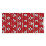 Christmas Paw Knitted Pattern Print Beach Towel