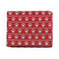 Christmas Paw Knitted Pattern Print Bifold Wallet