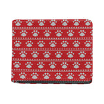 Christmas Paw Knitted Pattern Print Bifold Wallet