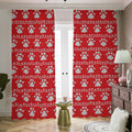 Christmas Paw Knitted Pattern Print Dimout Pencil Pleat Curtains