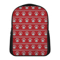 Christmas Paw Knitted Pattern Print Casual Backpack