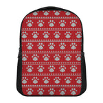 Christmas Paw Knitted Pattern Print Casual Backpack