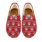 Christmas Paw Knitted Pattern Print Casual Shoes