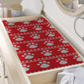 Christmas Paw Knitted Pattern Print Changing Pad Cover