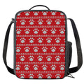 Christmas Paw Knitted Pattern Print Crossbody Lunch Bag