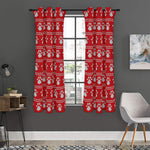 Christmas Paw Knitted Pattern Print Curtain