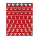 Christmas Paw Knitted Pattern Print Curtain