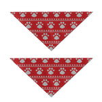 Christmas Paw Knitted Pattern Print Dog Bandana