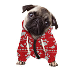 Christmas Paw Knitted Pattern Print Dog Zip Up Hoodie