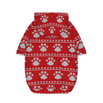 Christmas Paw Knitted Pattern Print Dog Zip Up Hoodie